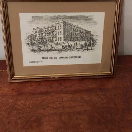 Hotel Grande Bretagne engraving like new, 19th century historic lithograph