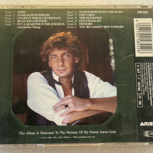 Barry Manilow Greatest Hits Vol 2 CD used, pop