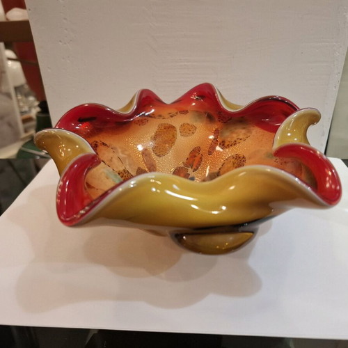 Vintage χειροποίητο μπολ Murano Art Glass Tutti Frutti μεταχειρισμένο