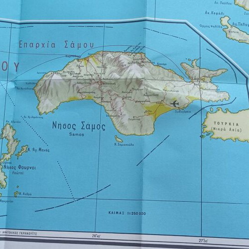 Morphological Map of Samos 1970s Edition Like New