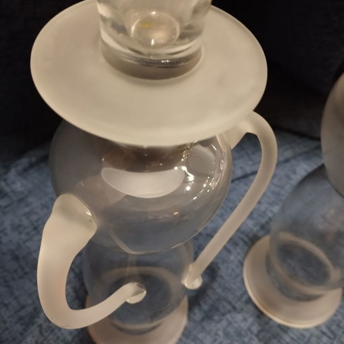 Candlesticks used, set of 2, made of blown glass