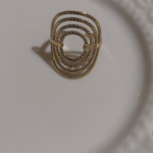 Steel ring like new, gold color