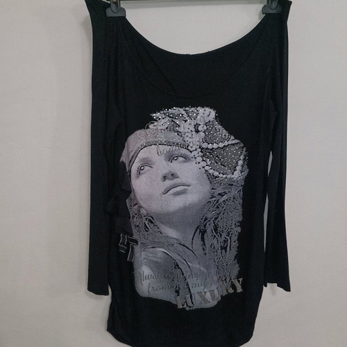 Black blouse dress used, size L