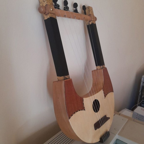 Ancient Greek lyre handcrafted, new, made of fir and birch wood