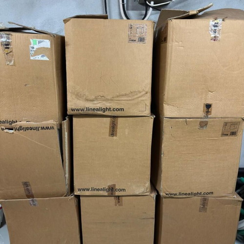 Linea Light Box floor lamps like new, set of 9 cubes 45cm