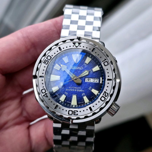 Seiko Mod Tuna Blue Lava 47mm NH36 Automatic watch made to order