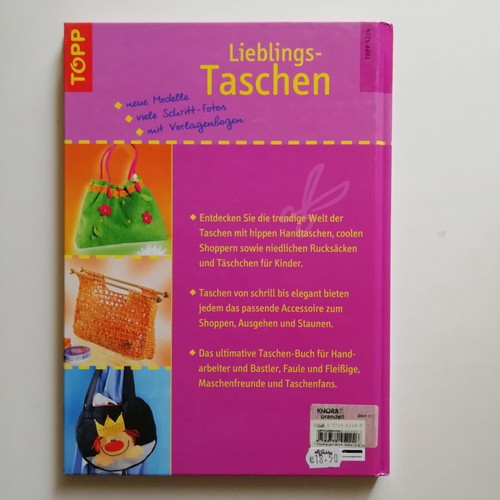 Lieblings-Taschen craft book with tote bag and backpack patterns, new