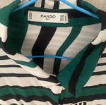 Mango women's striped shirt large green white black used