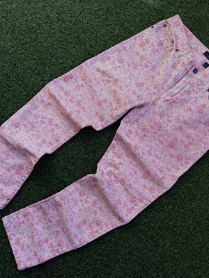 Ralph Lauren women's pink floral jeans like new, size M