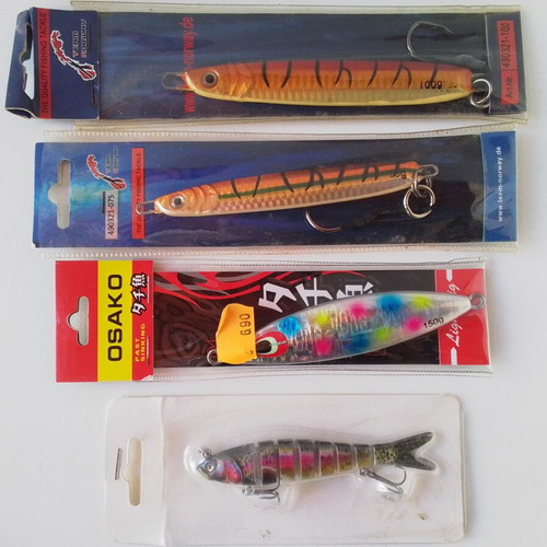 Set of 16 branded artificial fishing lures Shimano, Rapala, Osako