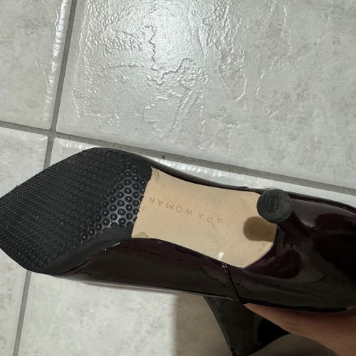 Zara pointed ankle boots burgundy new, size 36, kitten heel
