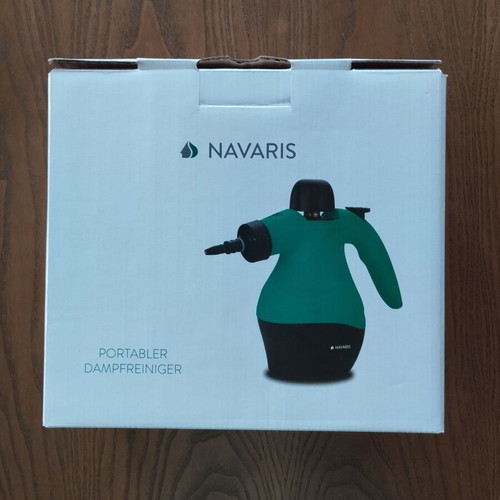 Navaris Portable High-Pressure Handheld Steam Cleaner with Accessories, 360ml, Blue/Green