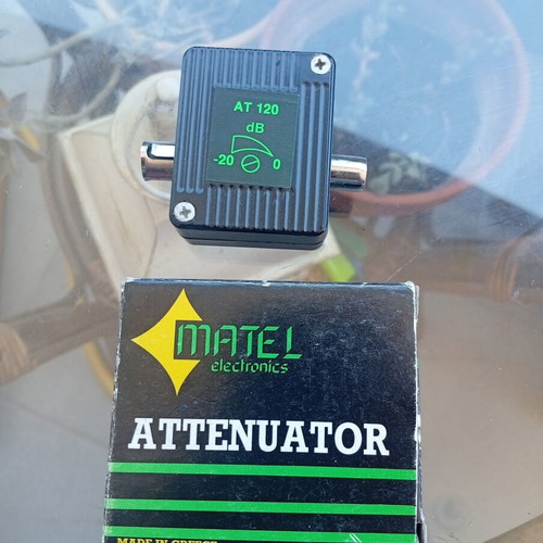 Matel Electronics AT120 Attenuator used, adjustable -20dB signal reducer