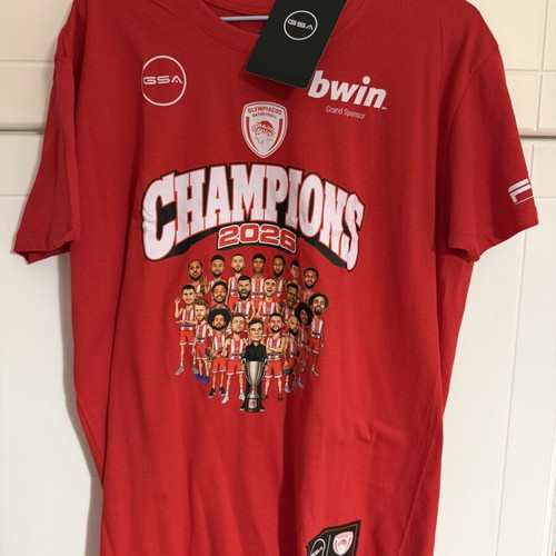 Olympiacos BC GSA 2026 Champions T-shirt new, authentic
