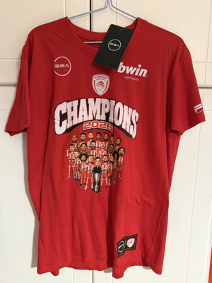 Olympiacos BC GSA 2026 Champions T-shirt new, authentic