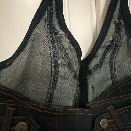 Denim top with zipper like new, size M