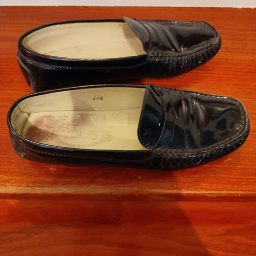 Tod's leather moccasins size 37.5 used, black