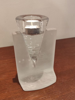 Kosta Boda Ice Age candlestick new, made of crystal