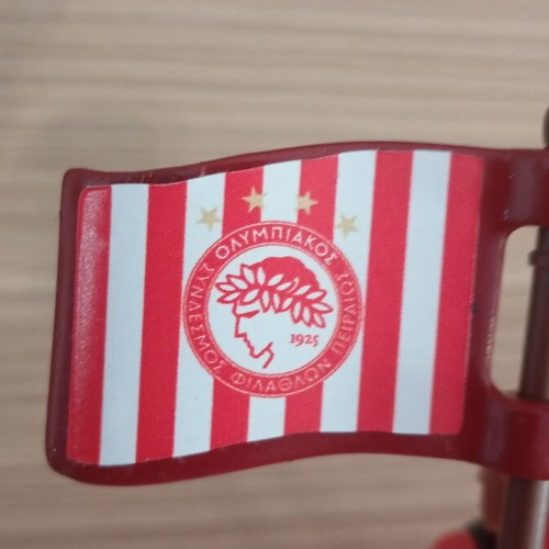 Playmobil Olympiacos Fan Figure like new with team flag
