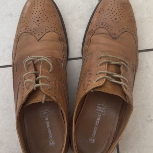 Men's brown leather brogues size 45 used