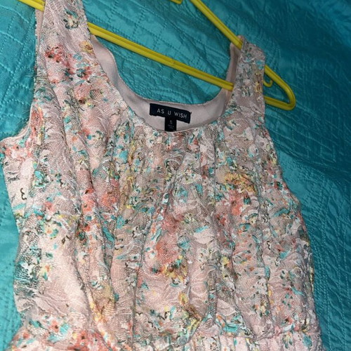 As U Wish floral lace dress, small, asymmetrical hem