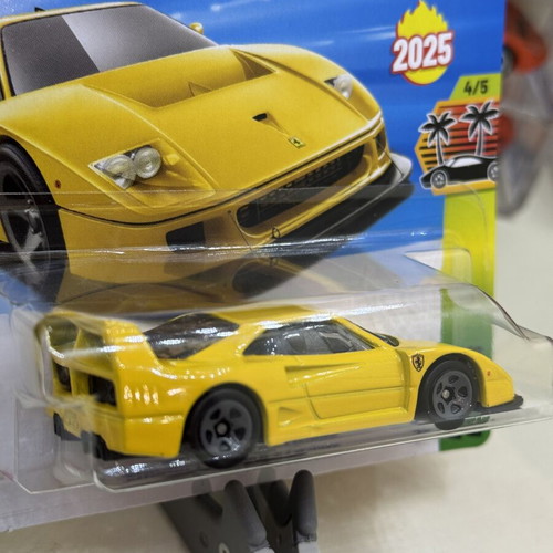 Hot Wheels Ferrari F40 Competizione 2025 model car, yellow