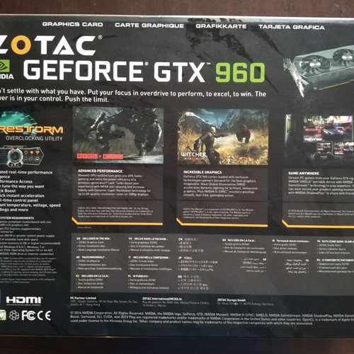 Zotac GeForce GTX 960 graphics card, 2GB DDR5