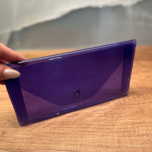 Marc Jacobs purple transparent pouch clutch new