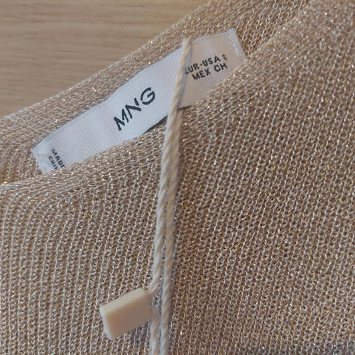 MNG Gold Knit Crop Top Size Small New