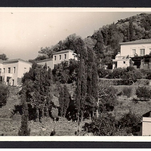Andros village Stenies partial view used postcard
