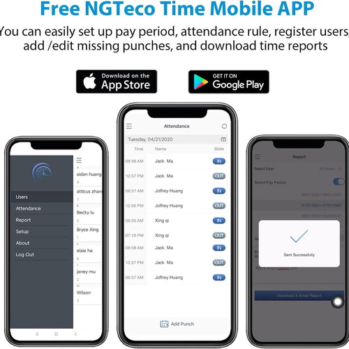 NGTeco Time Clock W2 Fingerprint Attendance Terminal new