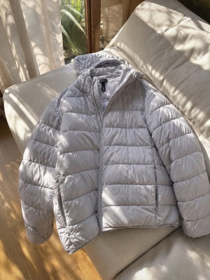 H&M oversized γκρι φουσκωτό μπουφάν