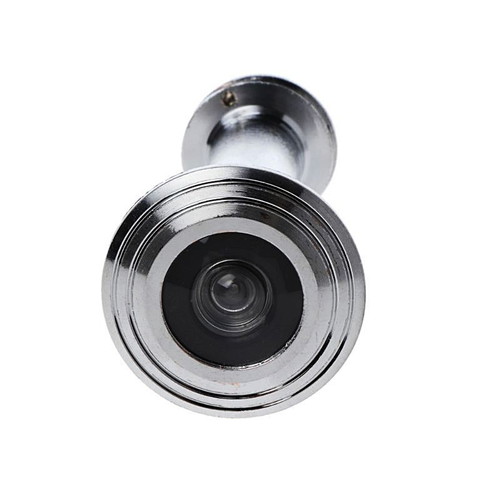 Door peephole with cover silver