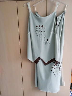 Skirt and top set like new, beige and brown, size 66