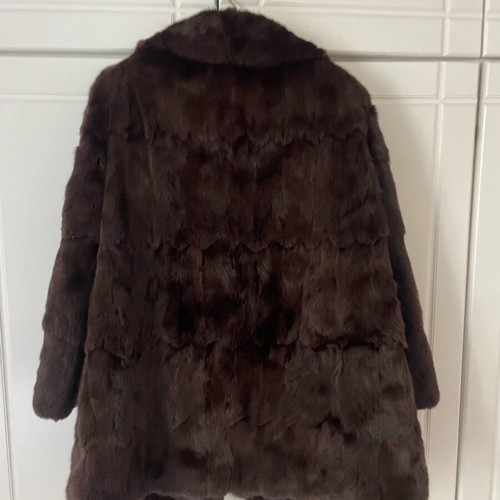 Women’s mink fur used, dark brown 3/4 sleeve