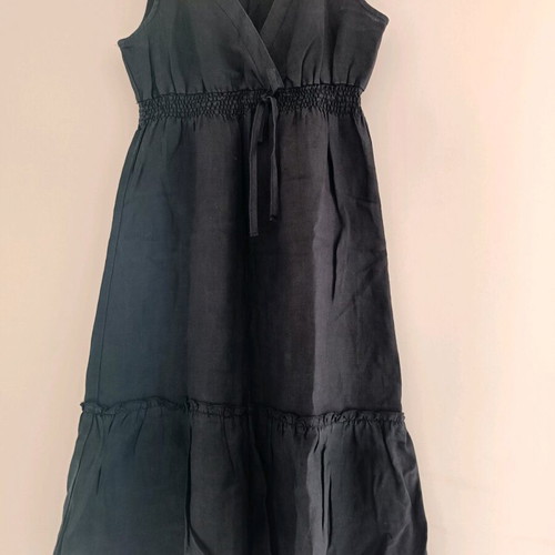 Te quiero summer dress black linen used, size 36