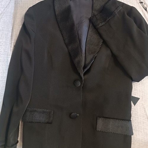 Vintage women's tuxedo blazer, black, large
