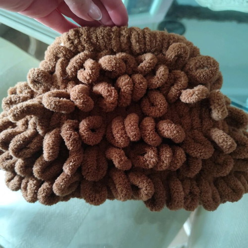 Knitted handmade brown bag like new, handheld