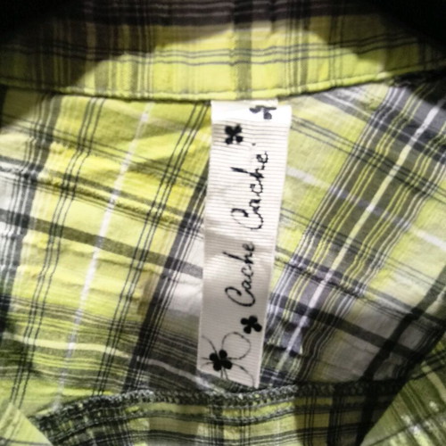 Cache Cache green checkered fitted shirt like new