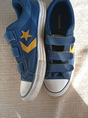 Converse παιδικά αθλητικά μεταχειρισμένα, μέγεθος 37, μπλε και κίτρινα