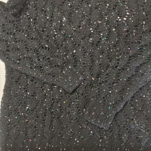 Handmade blouse used with sequins, size M, black