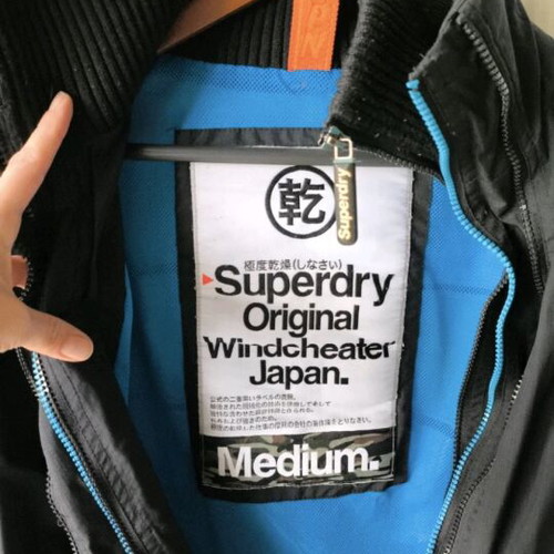 Superdry men's windcheater medium like new, black