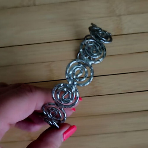 Ancient Greek Arm Bracelet with Spirals like new, silver