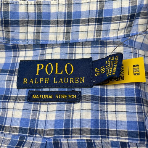 Polo Ralph Lauren kids shirt blue white plaid new size 140
