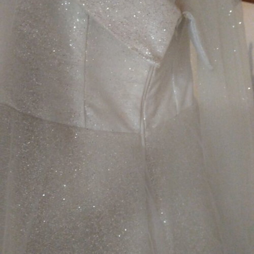 Wedding dress strapless glitter with long veil like new, size M 38 10