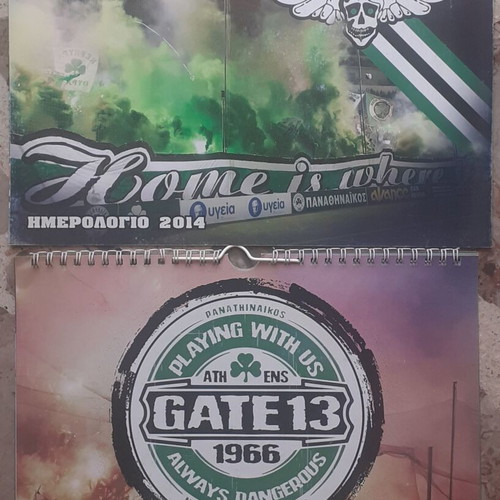 Panathinaikos Gate 13 Collectible Calendars 2014 and 2015 like new
