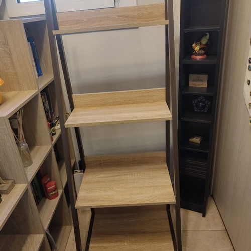 Furniture set used including ladder bookshelf, coffee table, office chair, shoe rack