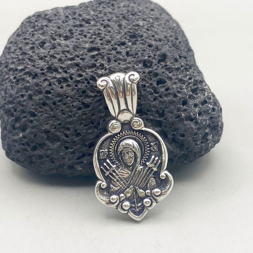 Silver pendant Saint Virgin Mary Seven Arrows new