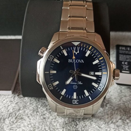 Bulova Marine Star 96B397 new men's watch with blue dial