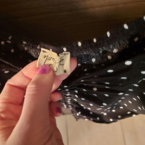 Crop top Namaste polka dot used, size M, black and white